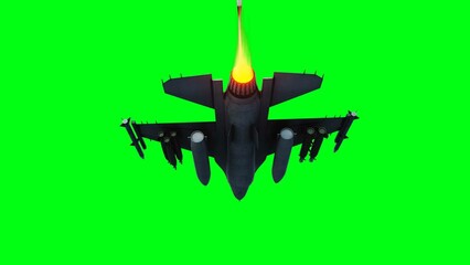 Military fighter jet F-16. green screen isolate