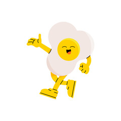 Fried eggs character illustration