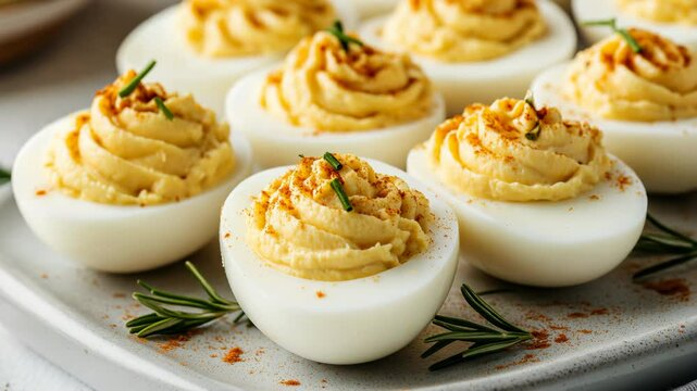 Delicious and creamy deviled eggs prepared with fresh ingredients for any gathering or celebration