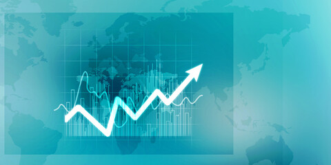 2d illustration Stock market online business concept. business Graph 