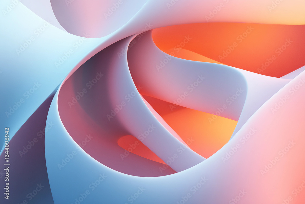 Fototapete generated with ai 3d rendering, abstract virtual illusion design