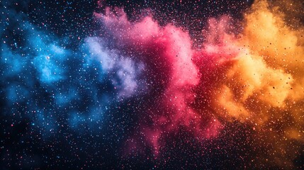 Vibrant explosion of colored powder creating a dynamic abstract background (1)