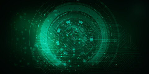 2d illustration Abstract futuristic electronic circuit technology background