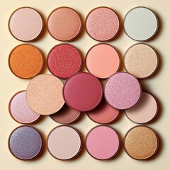 Minimalist Round Eyeshadow Palette Pods in Soft Pastel Colors Abstract Design
