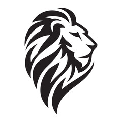 Majestic Lion Head Silhouette Logo - Tribal and Modern Black Vector Design