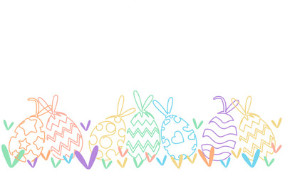 Happy Easter with easter eggs. Ilustration vector	