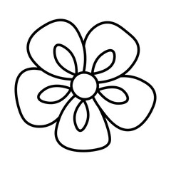 Stylized outline drawing of a flower. Simple and elegant doodle for a spring mood.