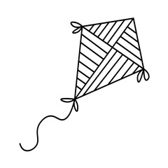A simple hand-drawn kite sketch with clean outlines, perfect for a spring breeze theme.