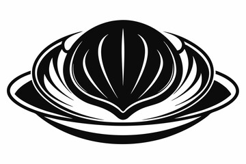 clam line art silhouette vector illustration
