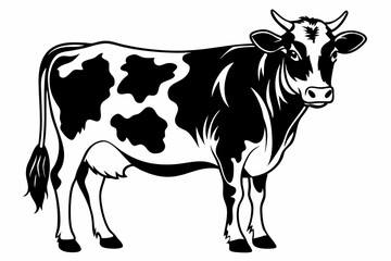 cow line art silhouette vector illustration