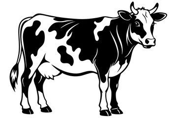 cow line art silhouette vector illustration