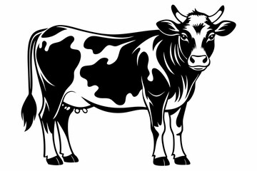 cow line art silhouette vector illustration