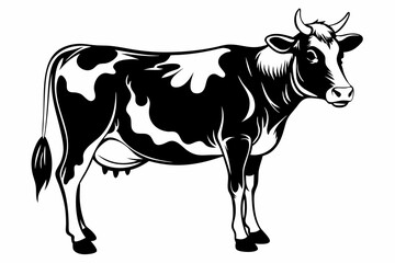 cow line art silhouette vector illustration