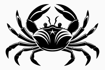crab line art silhouette vector illustration