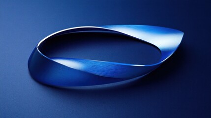 Abstract Blue Oval Form on Dark Background