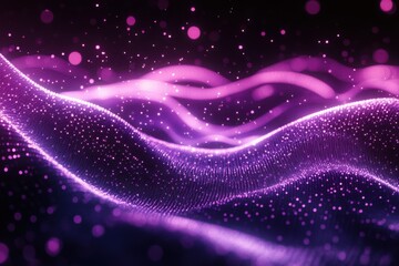 Fototapeta premium Abstract Purple and Pink Glowing Particle Wave Background Image