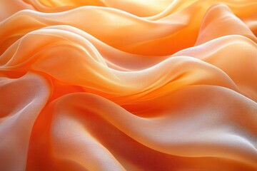 Obraz premium Abstract Minimalism Delicate Translucent Fabric Waves Warm Orange Hues Airy Organic Shapes Aesthetic Background