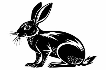 hare line art silhouette vector illustration