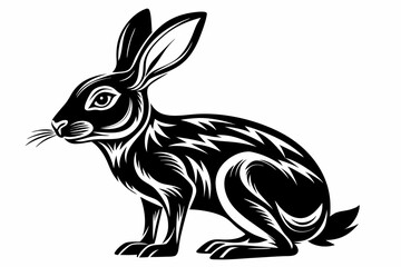 hare line art silhouette vector illustration