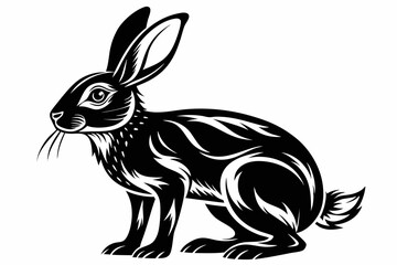hare line art silhouette vector illustration