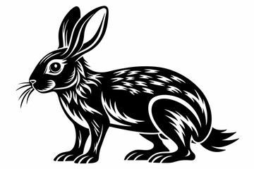 hare line art silhouette vector illustration