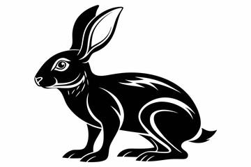 hare line art silhouette vector illustration