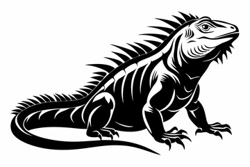 Obraz premium iguana line art silhouette vector illustration