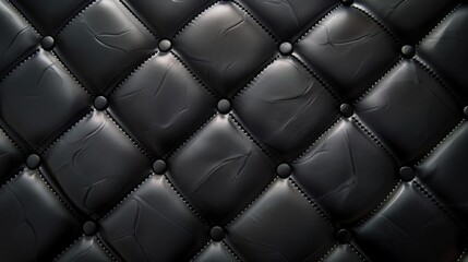 Obraz premium Luxurious Dark Leather Upholstery with Button Accents for Elegant Designs