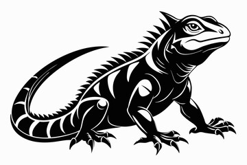 iguana line art silhouette vector illustration