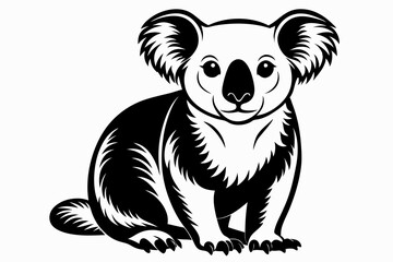 koala line art silhouette vector illustration
