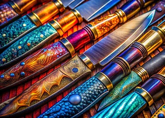 Macro Photography: A Collection of Exquisite Knives, Detailed Blades & Handles