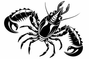 lobster line art silhouette vector illustration