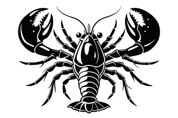lobster line art silhouette vector illustration