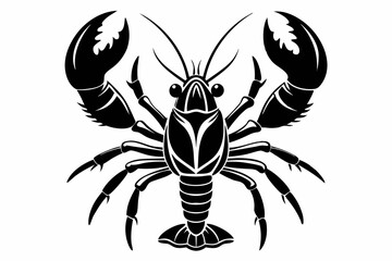lobster line art silhouette vector illustration