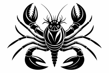 lobster line art silhouette vector illustration