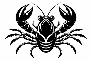 lobster line art silhouette vector illustration
