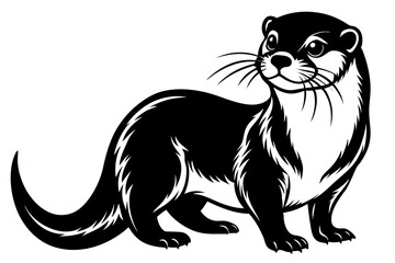 otter line art silhouette vector illustration