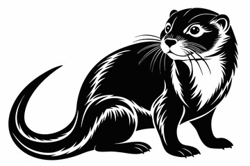 otter line art silhouette vector illustration