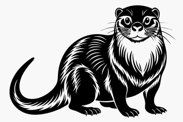 otter line art silhouette vector illustration
