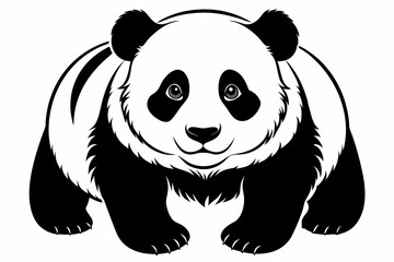 panda line art silhouette vector illustration