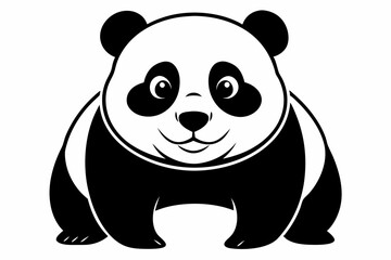 panda line art silhouette vector illustration