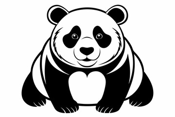panda line art silhouette vector illustration