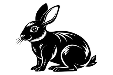 rabbit line art silhouette vector illustration
