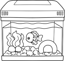 fish tank hand drawn