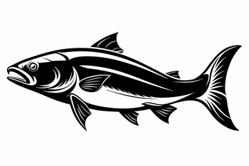 salmon fish line art silhouette vector illustration