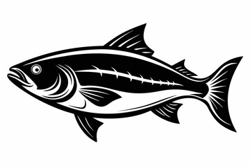 salmon fish line art silhouette vector illustration