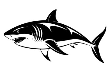 shark line art silhouette vector illustration