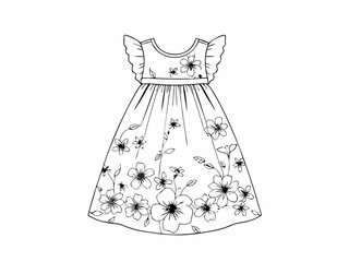 baby floral dress on white