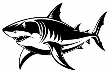 shark line art silhouette vector illustration