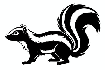 skunk line art silhouette vector illustration